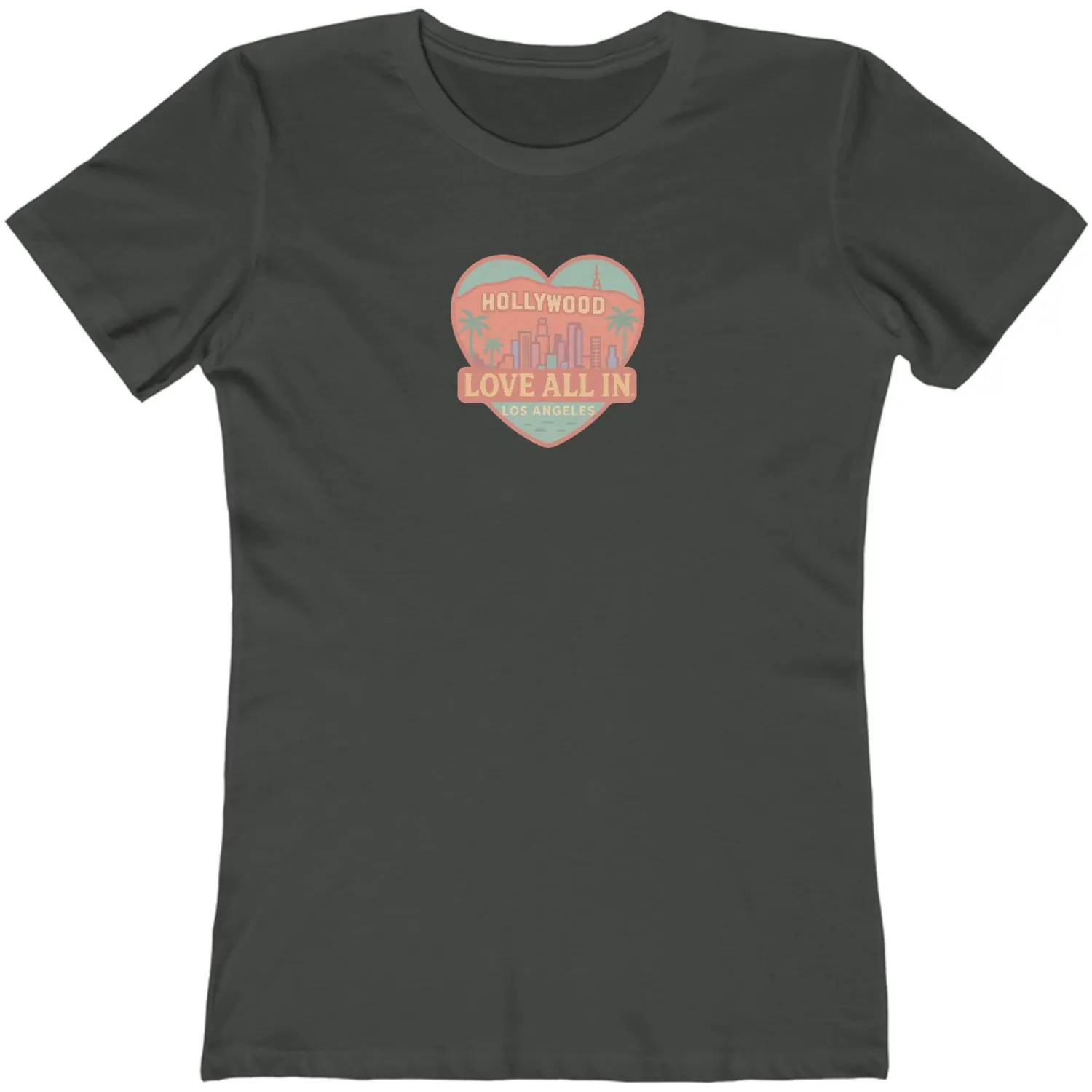 Love All In™ Los Angeles, Heart, Women’s Graphic Tee T-Shirt, Boyfriend, Design 1 - Image 5