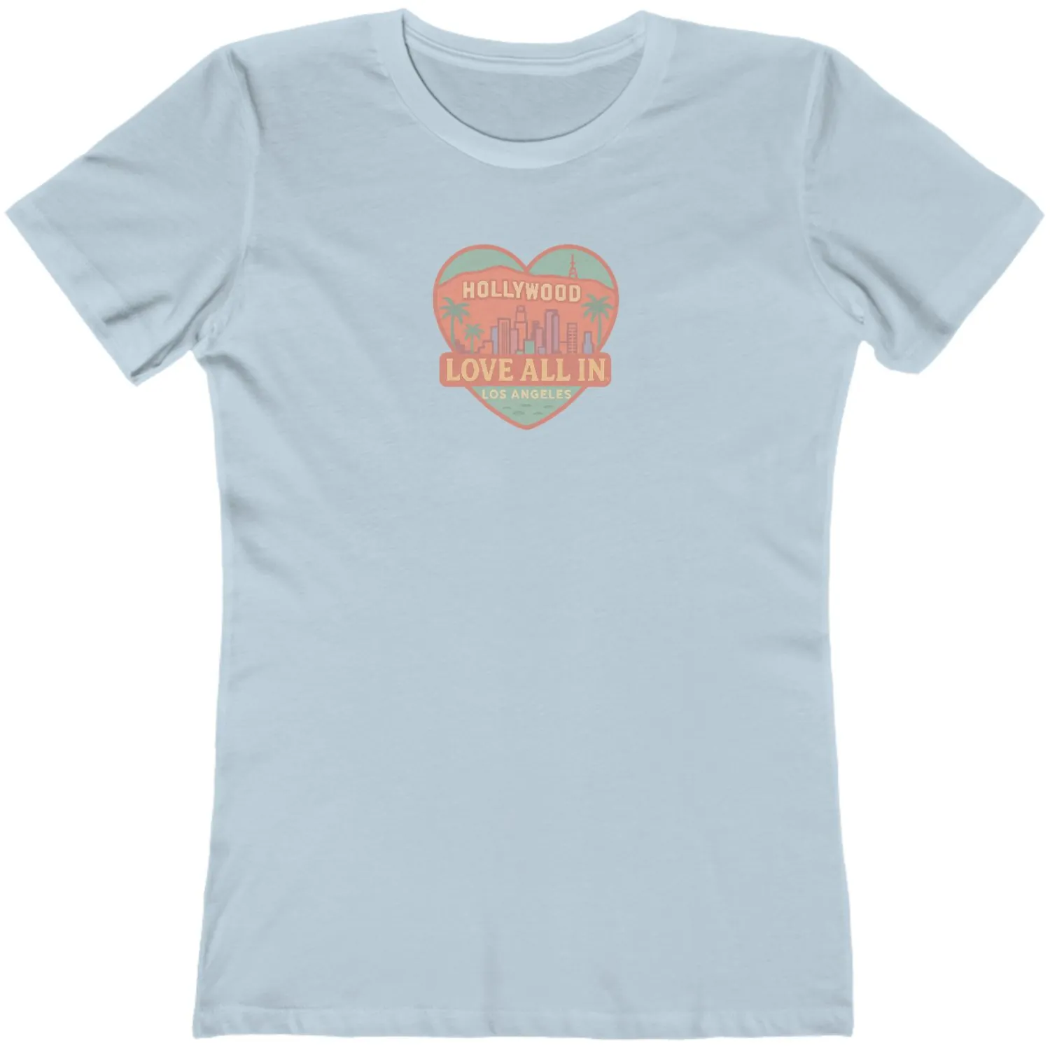 Love All In™ Los Angeles, Heart, Women’s Graphic Tee T-Shirt, Boyfriend, Design 1 - Image 6