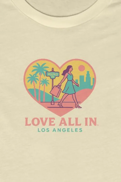 Love All In™ Los Angeles, Heart, Women’s Graphic Tee T-Shirt, Boyfriend, Design 3 - Image 5