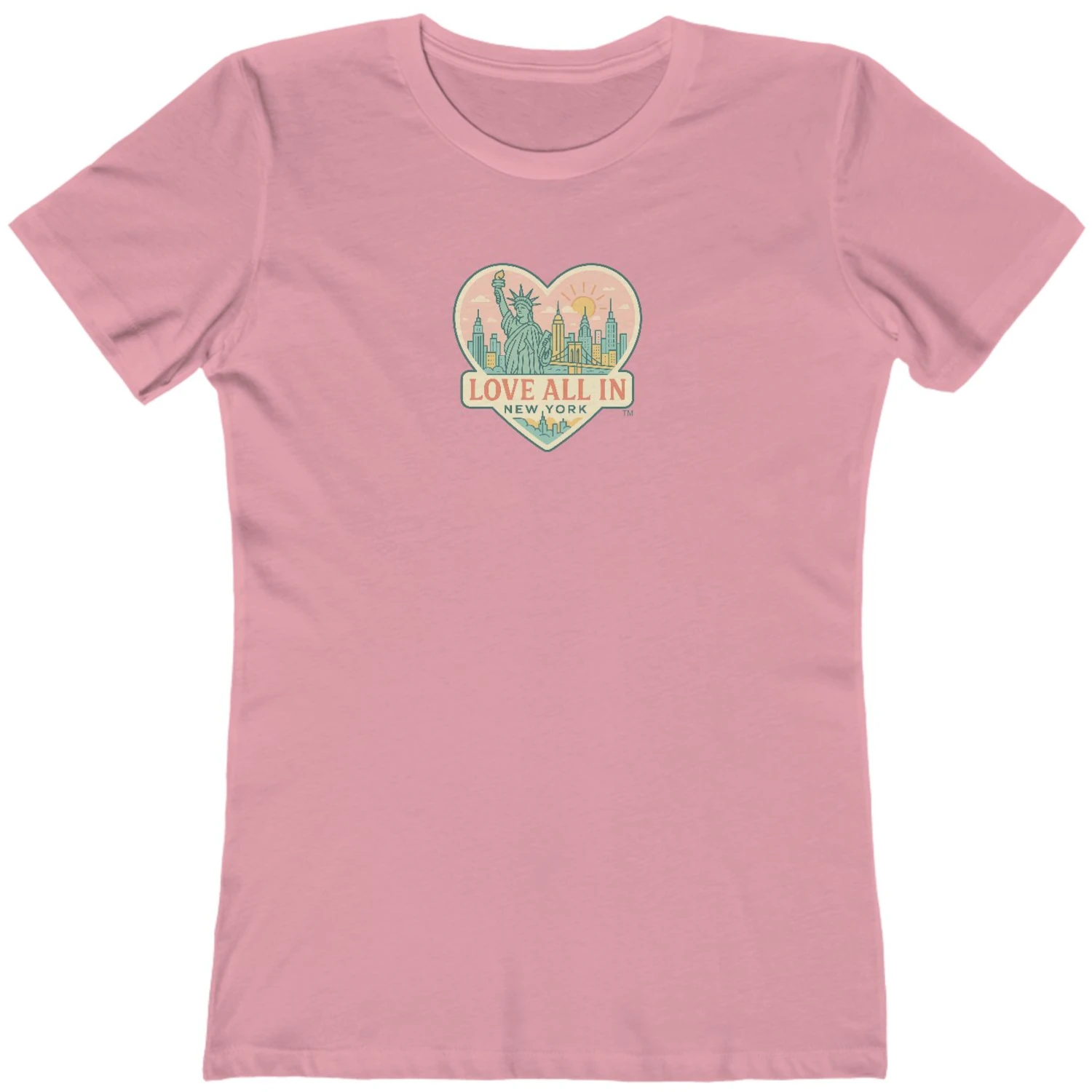 Love All In™ New York, Women's Graphic Tee T-Shirt, Boyfriend, Design 1 - Image 11
