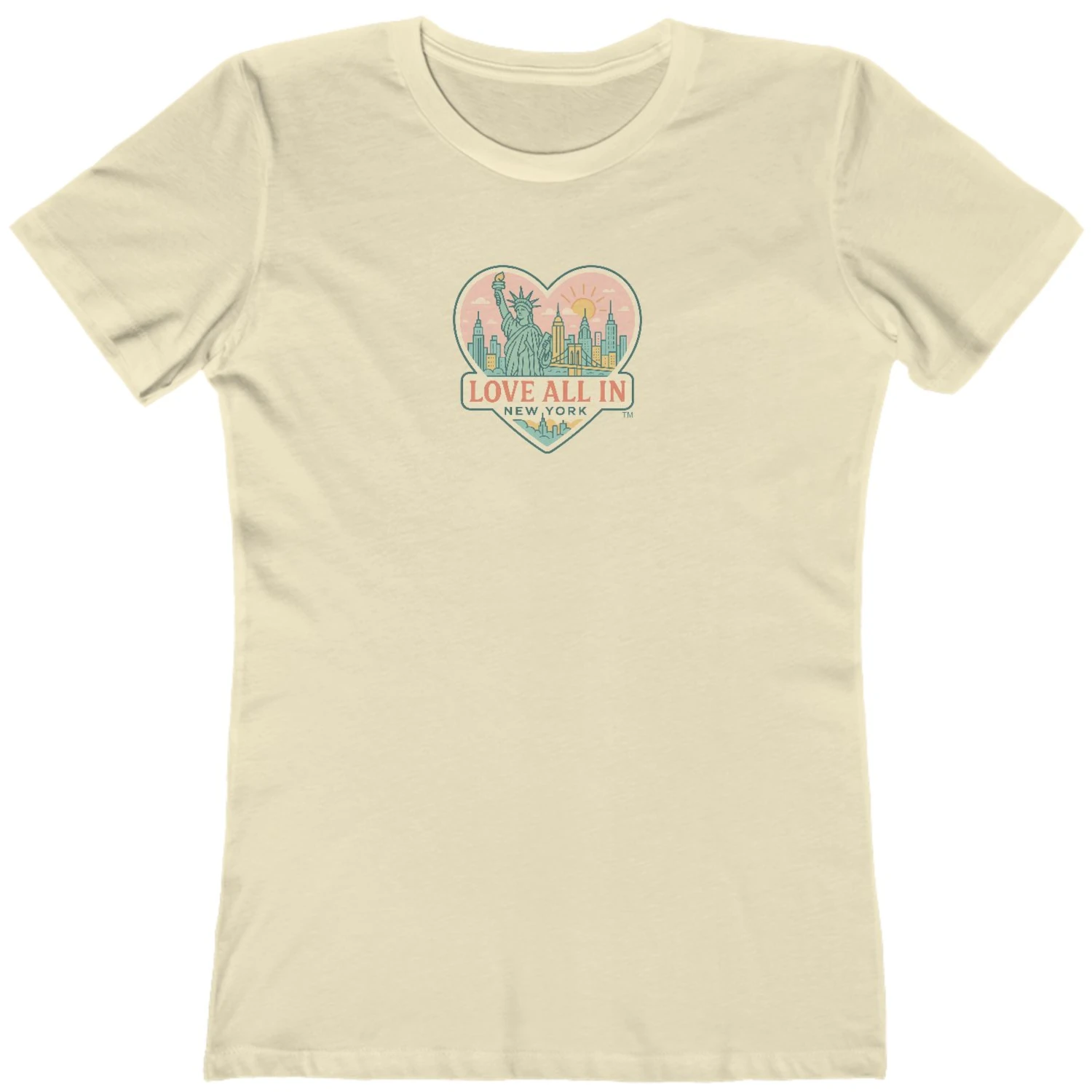 Love All In™ New York, Women's Graphic Tee T-Shirt, Boyfriend, Design 1 - Image 6