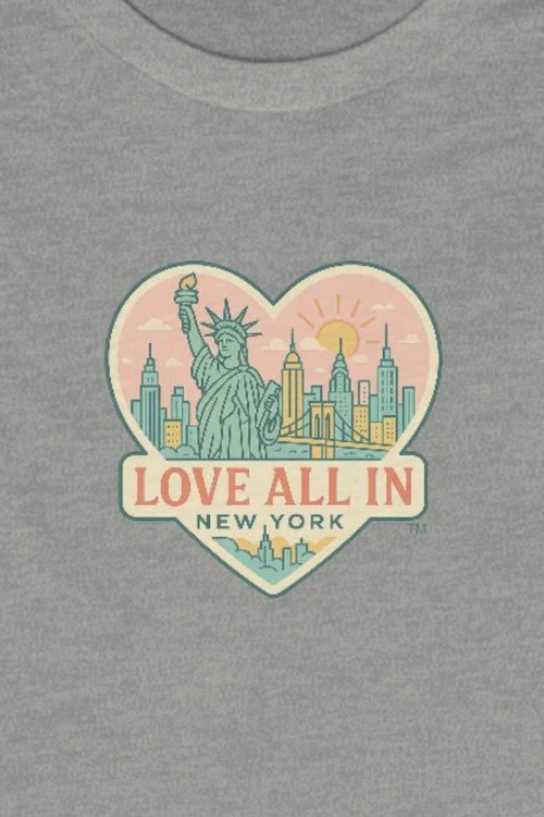 Love All In™ New York, Women's Graphic Tee T-Shirt, Boyfriend, Design 1 - Image 9